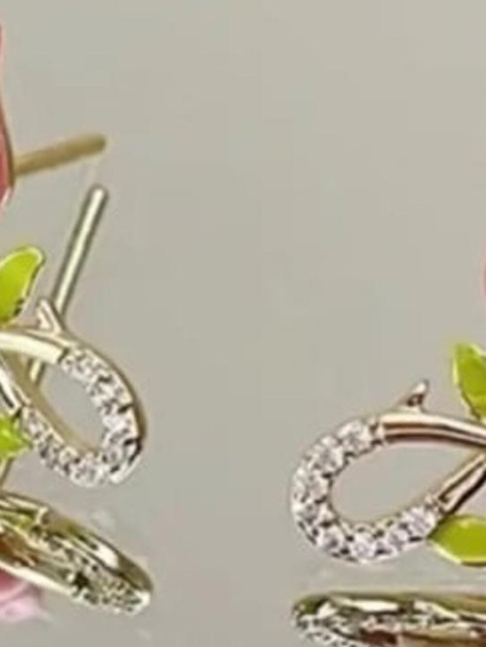 Pink Tulip Flower Earrings _
